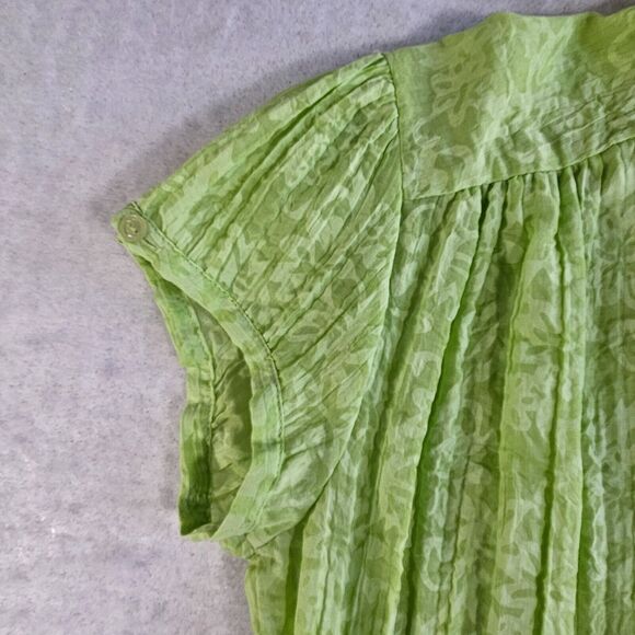 Fenomenon By Chapter One Blouse Women Medium Green Semi Sheer Button Up Casual - Picture 5 of 11